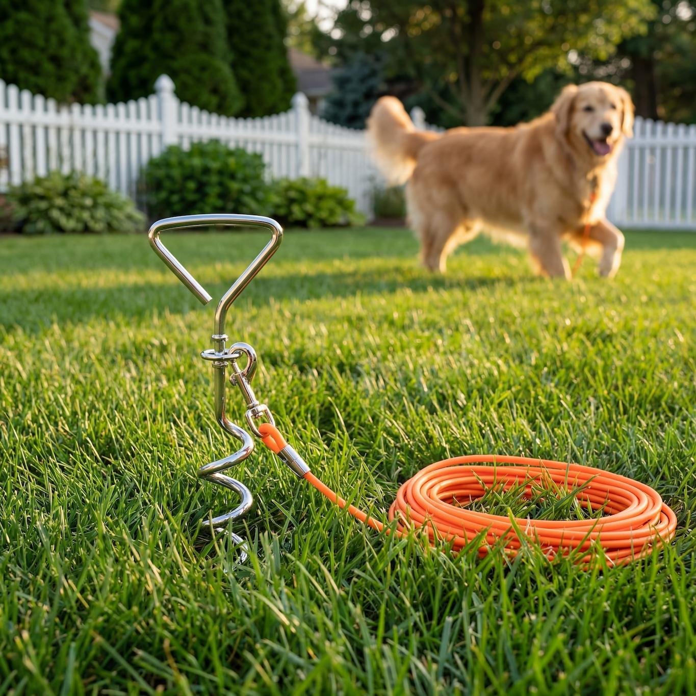 The Freedom Stake: Gentle Outdoor Tether for Senior & Sensitive Pets